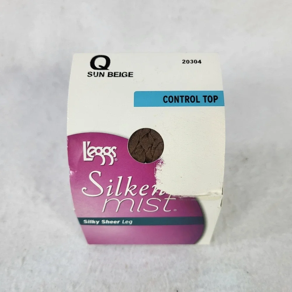 NEW Leggs Silken Mist Silky Sheer Leg Control Top‎ Pantyhose Size Q Sun Beige